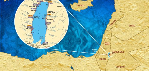 صورة جديد أين يقع البحر الميت على الخريطة