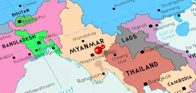 صورة أين تقع دولة بورما