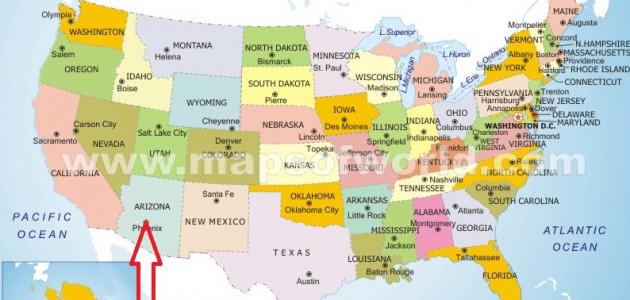 أين تقع أريزونا أين تقع أريزونا