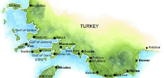 أين تقع تركيا في خريطة العالم