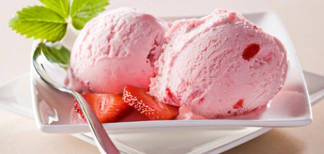 طريقة الآيس كريم دون بيض