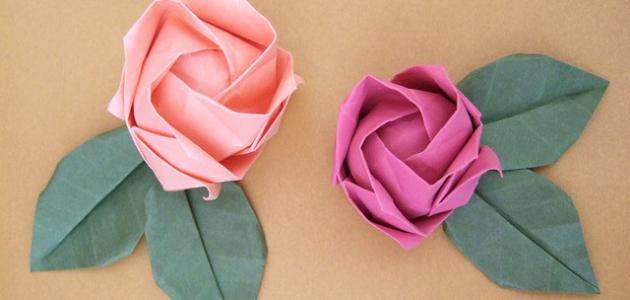 طريقة صنع وردة بالورق