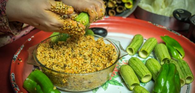 طريقة عمل محشي الكوسا بالأرز بدون لحم طريقة عمل محشي الكوسا بالأرز بدون لحم