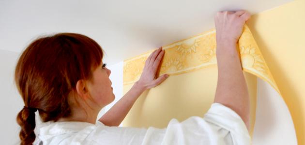 طريقة لصق ورق الحائط طريقة لصق ورق الحائط