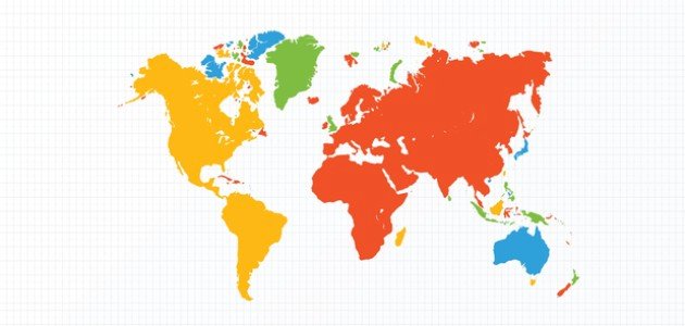 دلالات الألوان في الخريطة