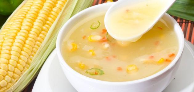 طريقة تحضير شوربة الذرة بالكريمة طريقة تحضير شوربة الذرة بالكريمة
