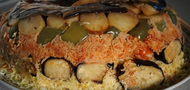 طريقة عمل المقلوبة بالباذنجان واللحم طريقة عمل المقلوبة بالباذنجان واللحم