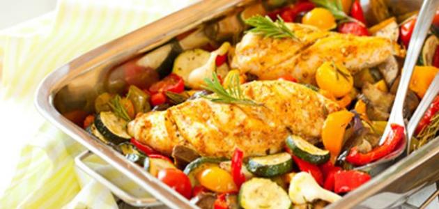 طريقة عمل دجاج بالخضار طريقة عمل دجاج بالخضار