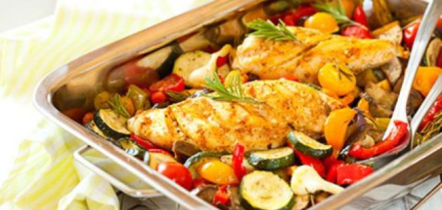 طريقة عمل صدور الدجاج مع الخضار طريقة عمل صدور الدجاج مع الخضار