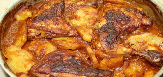 طريقة عمل طاجن البطاطس بالفراخ