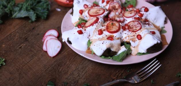 طريقة عمل فتة الباذنجان بالزبادي