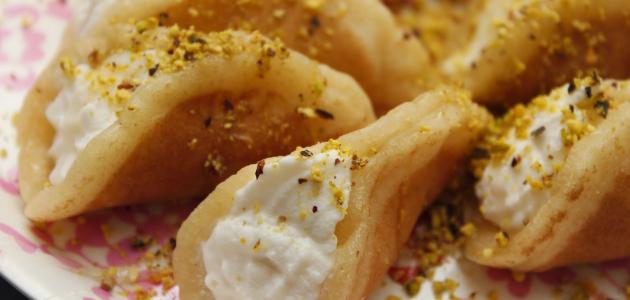 طريقة عمل قطايف عصافيري بالقشطة