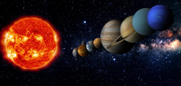 صورة ترتيب الكواكب حسب حجمها وبعدها عن الشمس