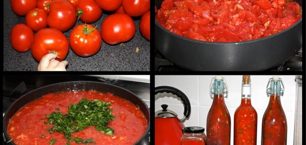 607a2621b7b1d كيفية عمل صلصة الطماطم وتخزينها