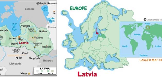 صورة أين تقع دولة لاتفيا